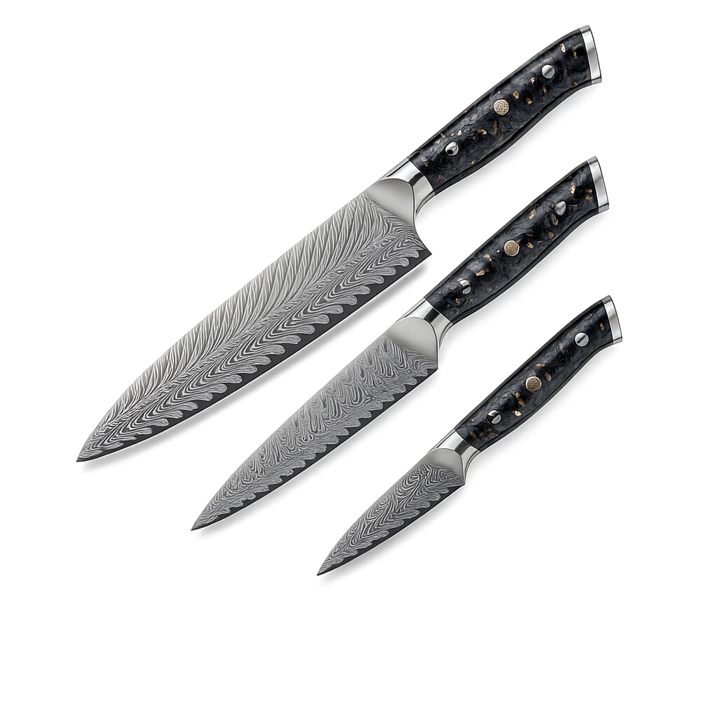 KAJI – 鍛治 - Signatursetet - Tre mästerknivar